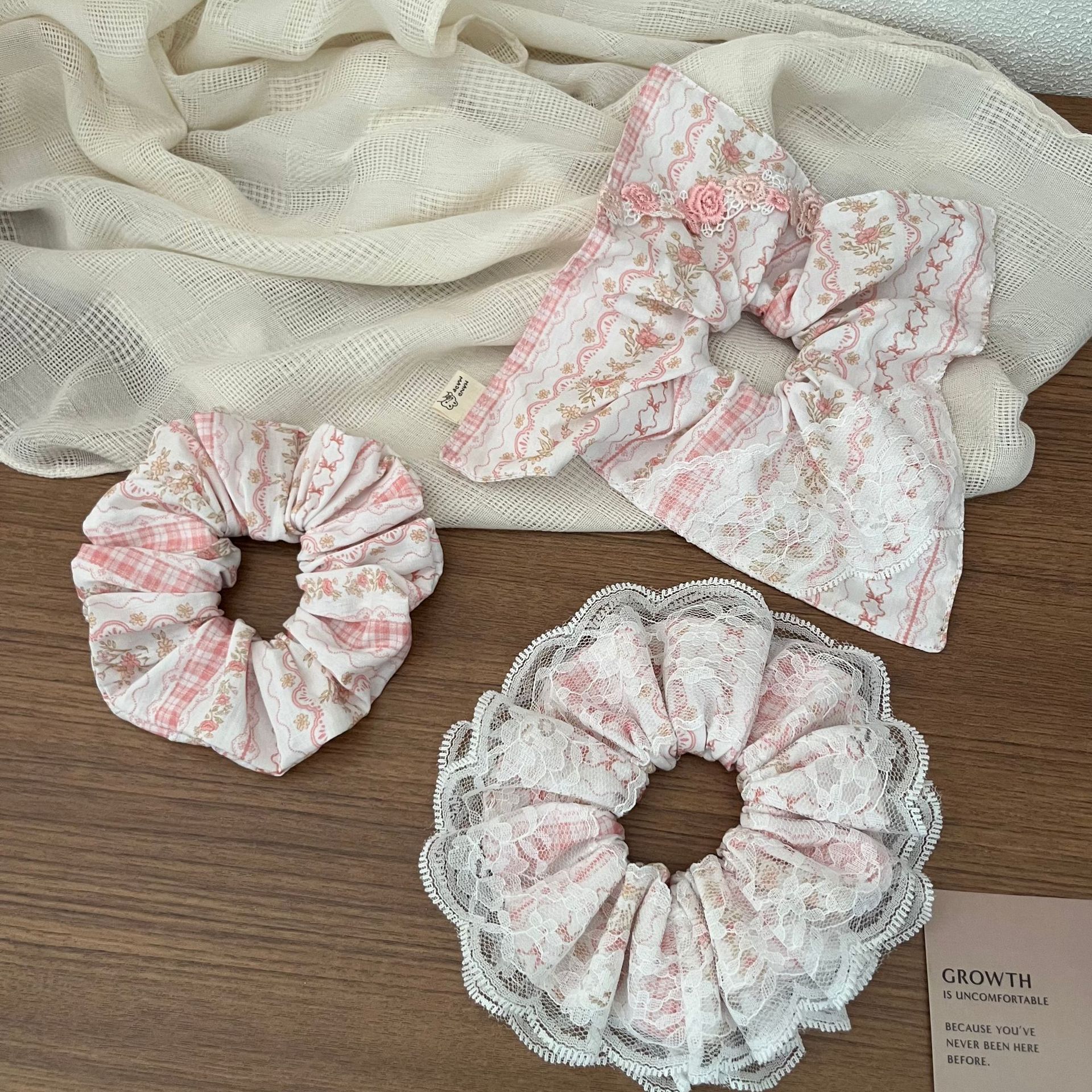 Maxi scrunchie in pizzo stile coreano elastico per coda capelli_voghion.com