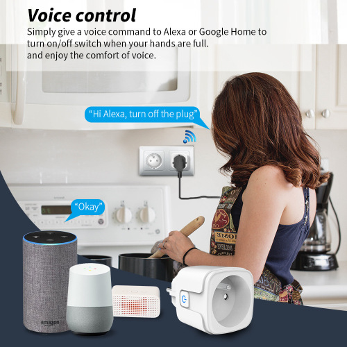 Tuya wifi smart socket voice control mobile phone remote timing switch power detection regulation plug socket