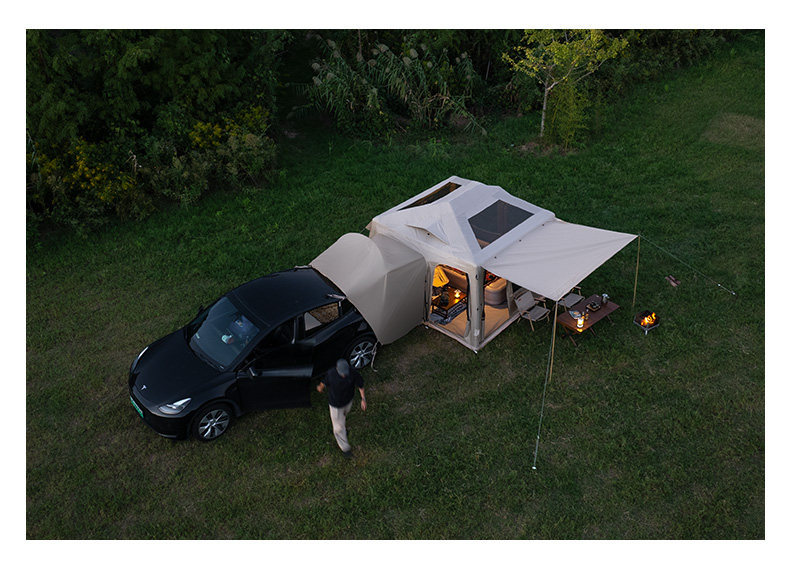 Explorer Water Cube Fully Automatic Inflatable Tent for Outdoor Camping, Overnight Rainproof Camping Gear, Integrated with the Vehicle Tail