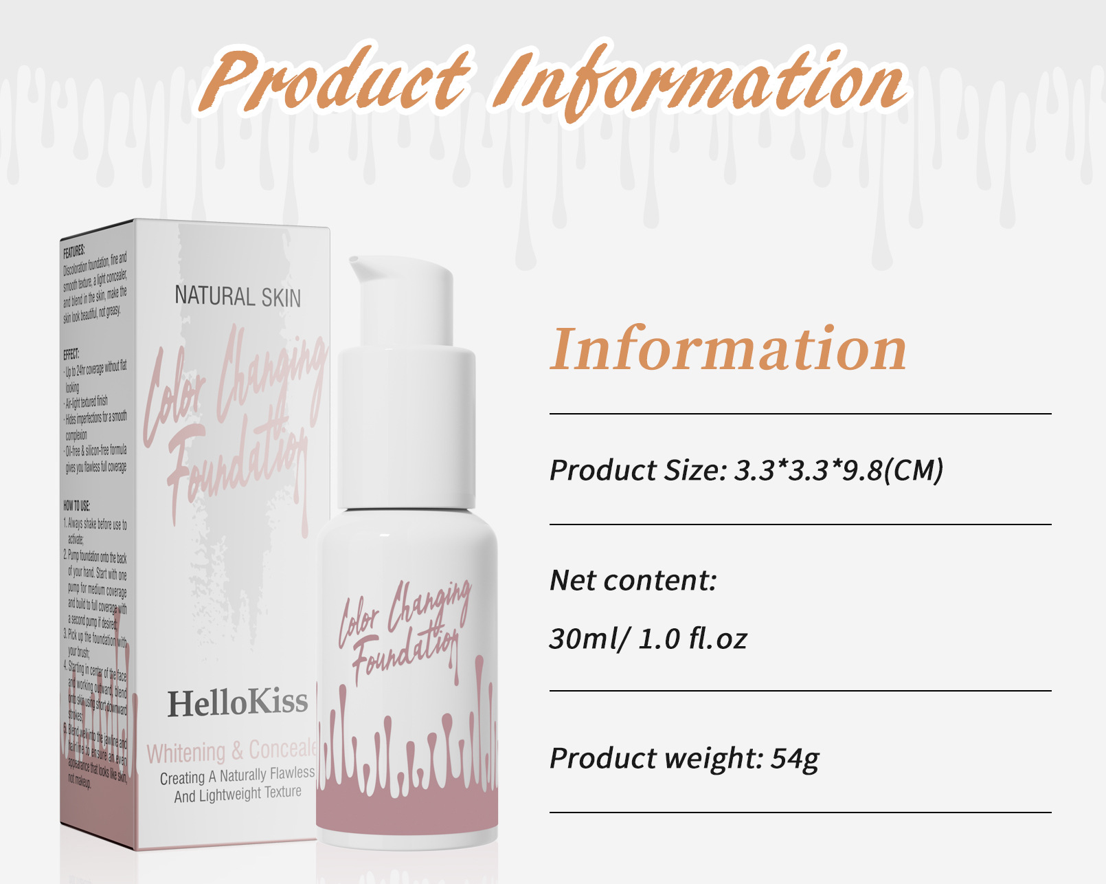Hellokiss Color changing foundation Application Scenario