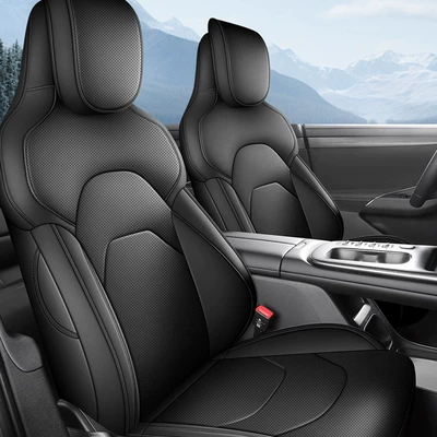 for Xiaomi Su7 Car Seat: Modelə uyğun (Original) oturacaq örtükləri - original-car-texture-customized-shiny-stone-blacknappa-leather-dedicated-car