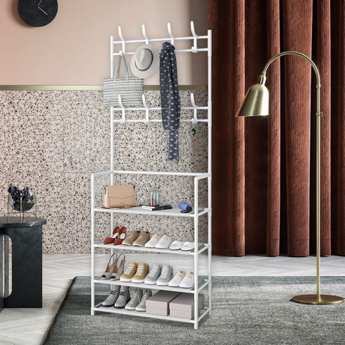 Shoe and hat rack combination, clothes rack, coat rack, multi-layer shoe rack assembly, simple modern dormitory foyer rack