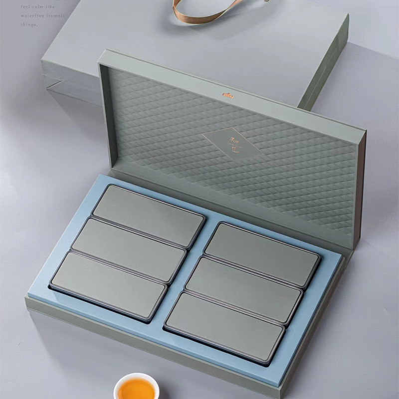 新款茶叶礼盒空盒通用摆泡12-18泡装大红袍红茶肉桂岩茶6小盒包装