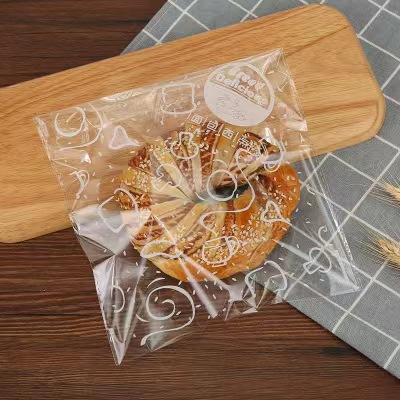 自封口透明袋烘焙食品包装袋饼干袋面包袋图案印刷500/捆