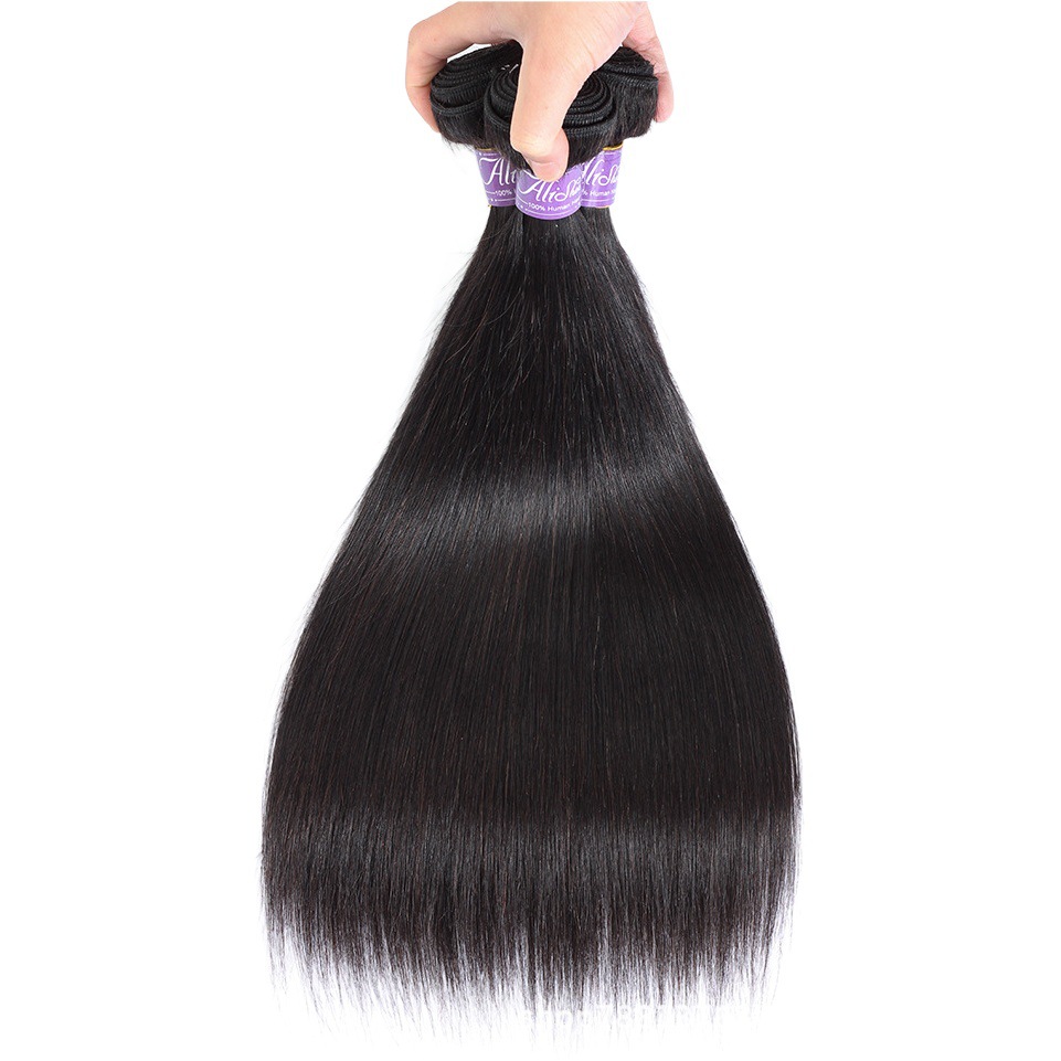 Fibra de vidrio color natural pelo real cortina pelo recto paquetes peluca pieza en stock