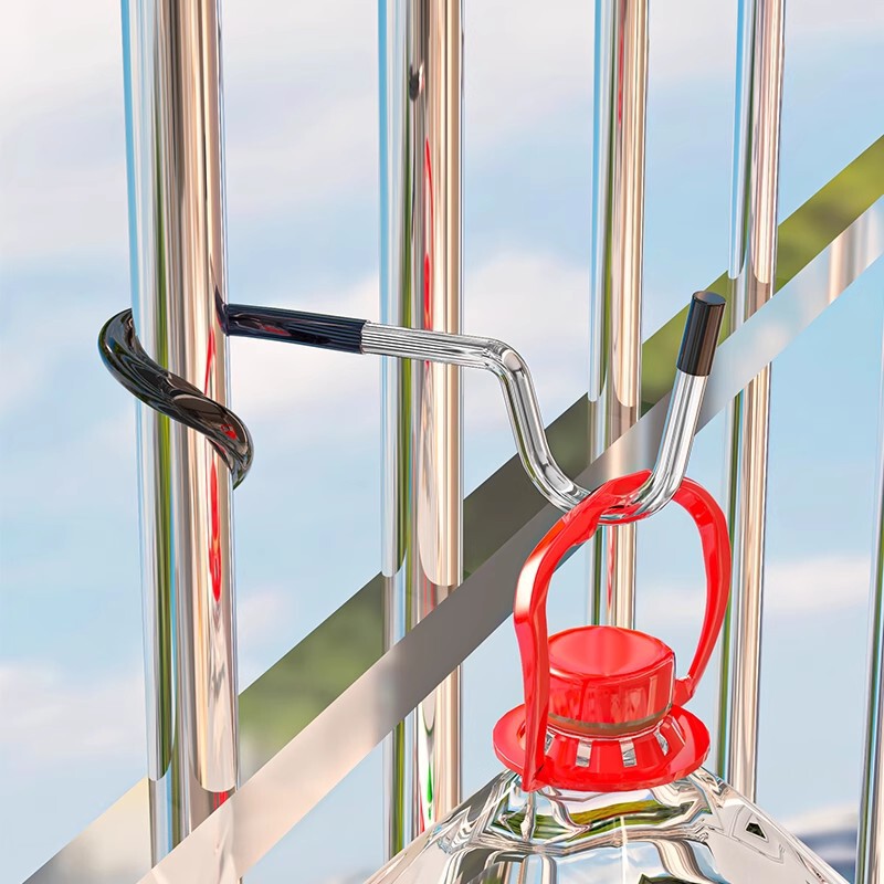 Pig Tail Hook, No-Drill Balcony Anti-Theft Window Dormitory Bedside Clothes Hook, Strong Load-Bearing Stainless Steel Non-Slip Hook