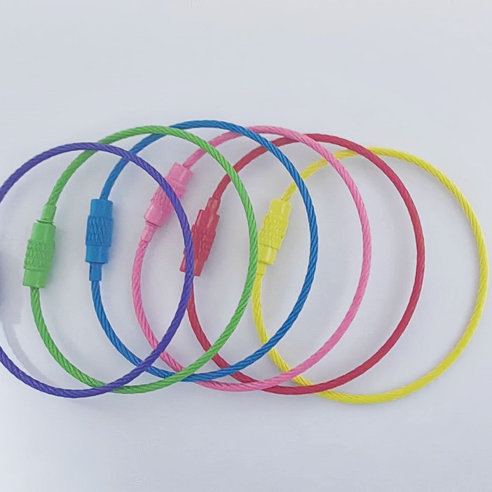 糖果色DIY钥匙饰配件少女心ins彩色烤漆钢丝圈钥匙圈环