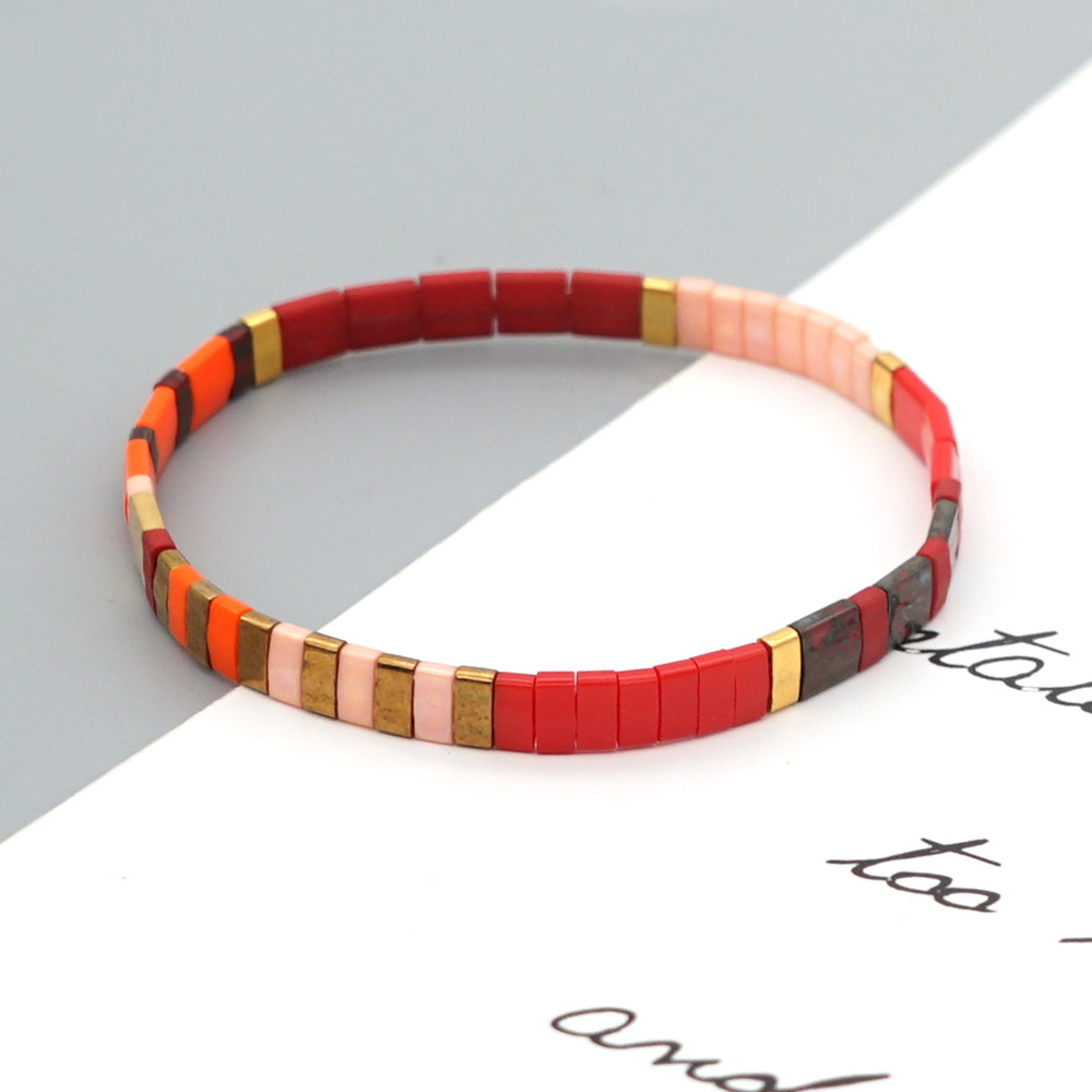 new bohemian style tila handmade beaded bracelet red personality small braceletpicture4