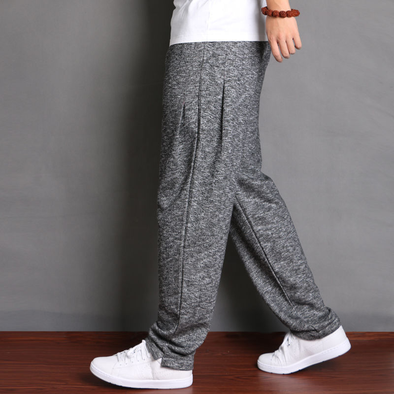 []Spring and autumn payment man Haren pants Easy Large cotton material sweatpants  Add fertilizer Sports pants Feet