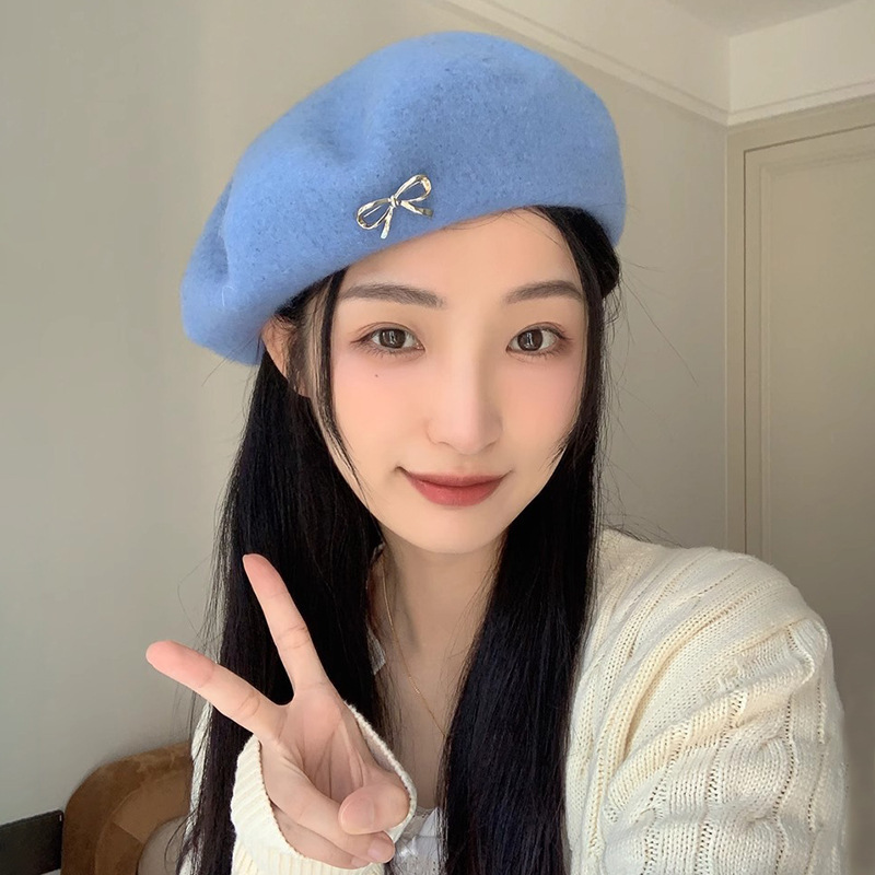 黑色八角贝雷帽子女秋冬大头围显脸小画家帽高级感时尚百搭报童帽|undefined