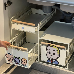 キッチン収納ラックキャビネットバスケット家庭用多機能食器調味料引き出し層状シンク下収納ラック