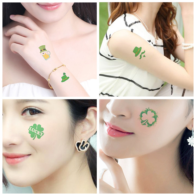 St. Patrick Shamrock Paper Tattoos & Body Art 1 Piece display picture 3