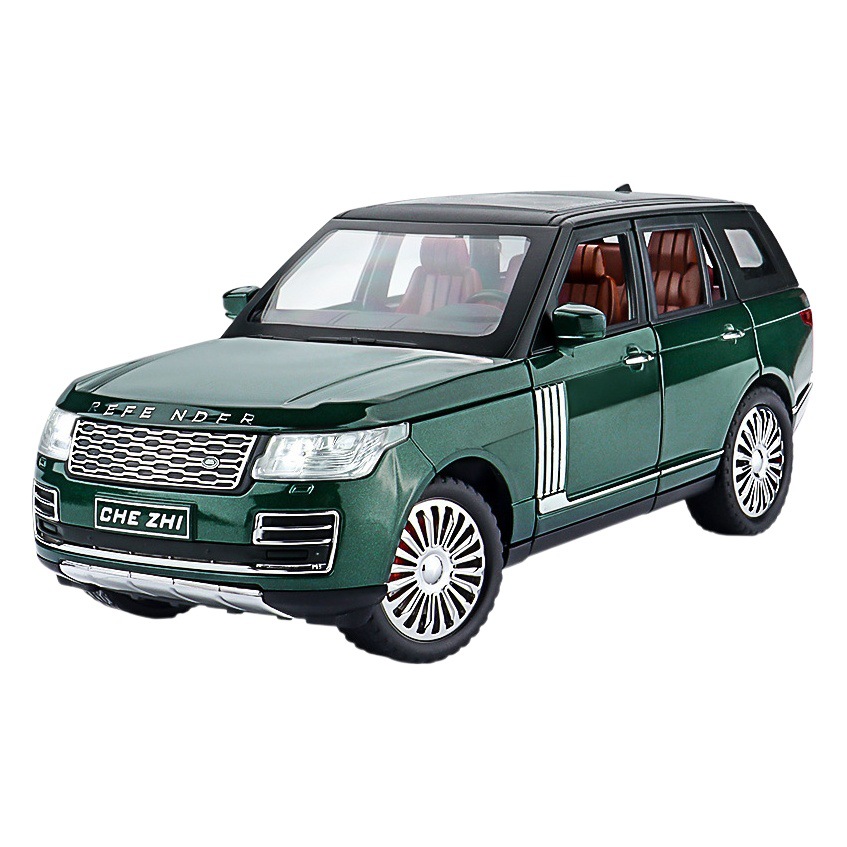Modelo de coche de aleación de coche 1:24 Range Rover con sonido y luz Tire hacia atrás juguete todoterreno vehículo música modelo decoración colección