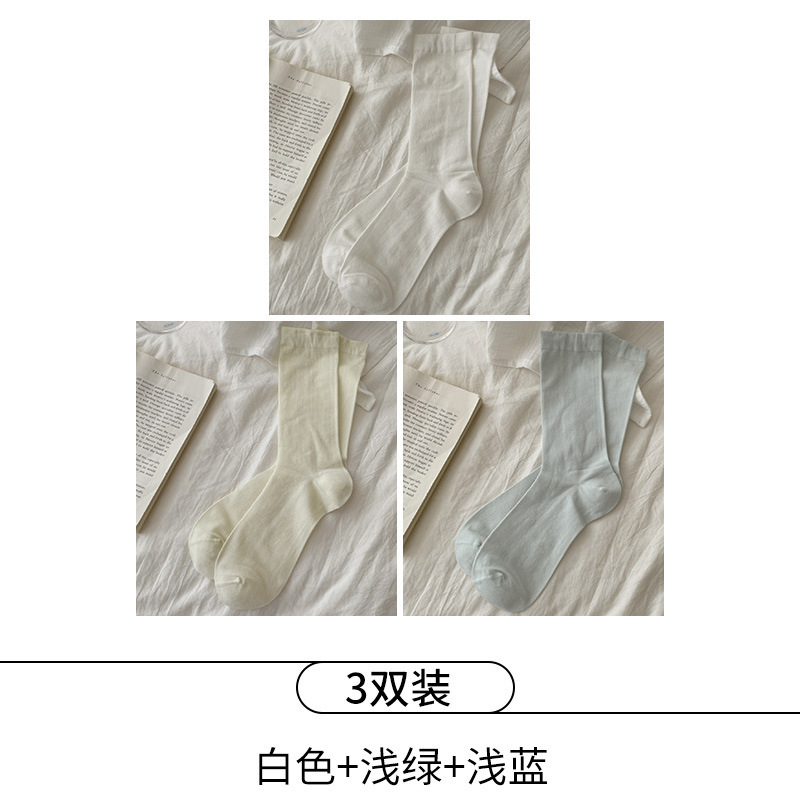 夏用女性用ソックス、極薄マルベリーシルクソックス、涼しく通気性のあるバレエスタイルの無地ボンレスミッドチューブソックス|undefined