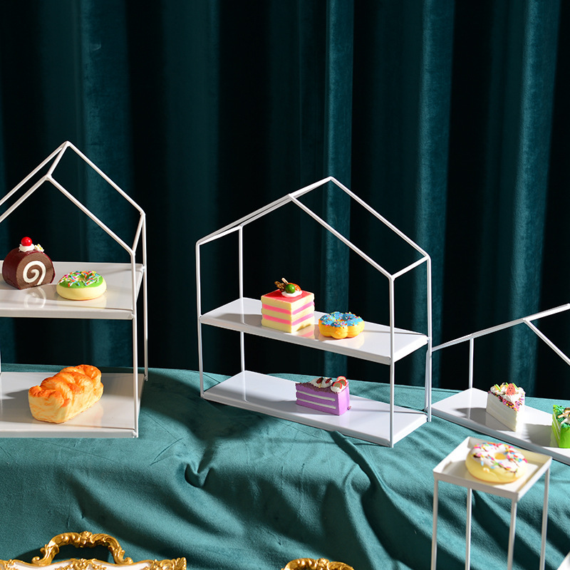Diseño de boda europea decoración de mesa de postres set de té de la tarde refrigerio bandeja de pastel estante de exhibición mesa de descanso de té