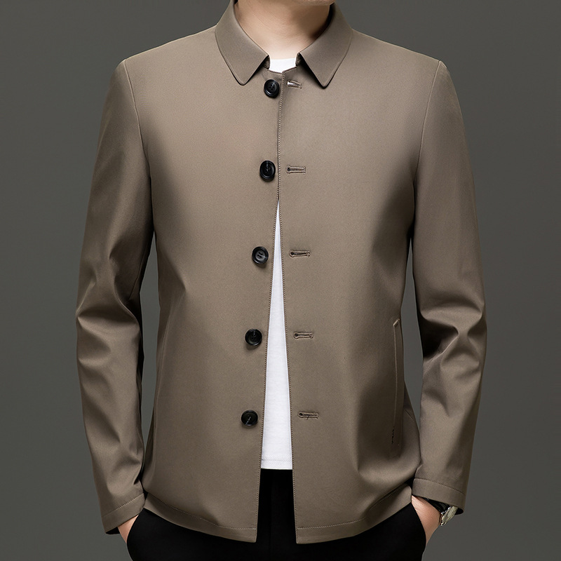 Primavera y otoño transfronterizos chaqueta de hombre con sola solapa de botón medio largo chaqueta de hombre casuales chaqueta guapo image 8
