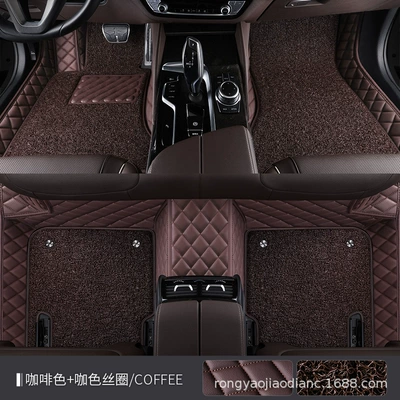 mat dirt-resistant floor mat car advanced — Modelə uyğun ayaqaltı - double-wire-ring-xpe-foot-pad-brown-brown-wire-ring