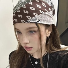 复古欧美风y2k千禧辣妹头巾女个性潮流嘻哈街舞包头方巾时髦配饰