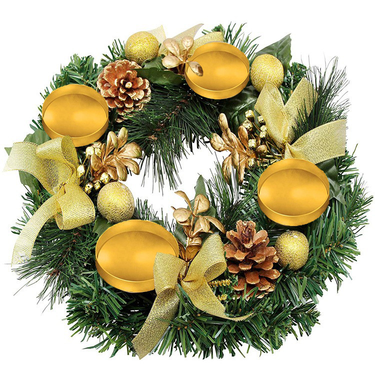 Cinta CORONA DE Navidad decoración de Navidad fábrica al por mayor Navidad candelabro Garland vela Copa Navidad candelabro de Navidad
