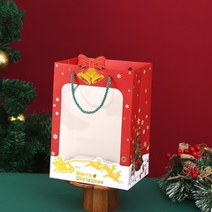 新しいクリスマスプレゼント袋窓開け透明紙袋平安夜手提げ袋リンゴ包装袋ショーウインドープレゼント袋