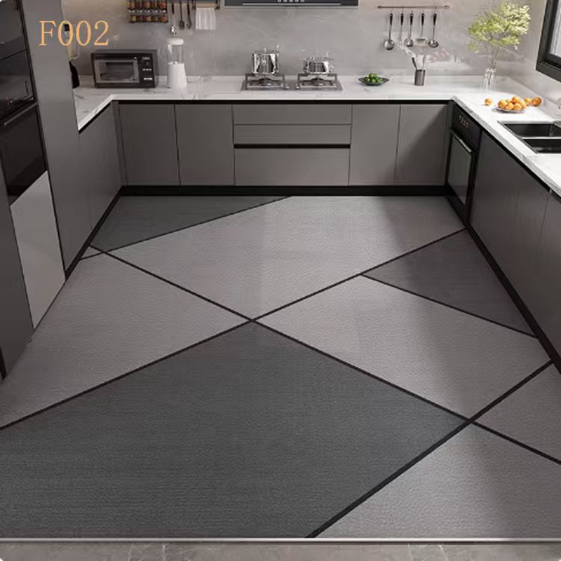 Alfombras transfronterizas se pueden limpiar balcón impermeable alfombras de cuero de cocina alfombras de PVC a prueba de aceite sin lavado