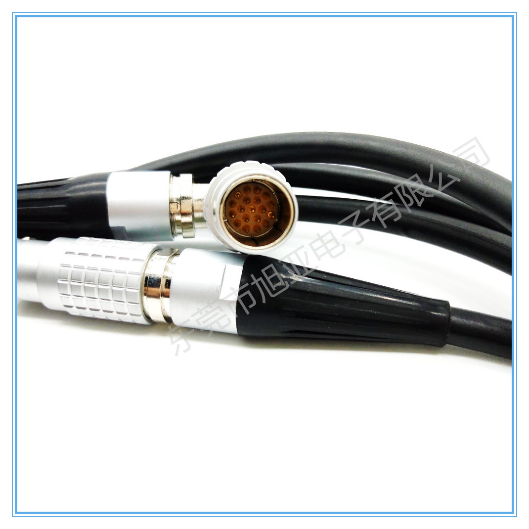 9芯FGG 1B 306推拉自锁插头连接器直式/弯插头防水电源线工控线束