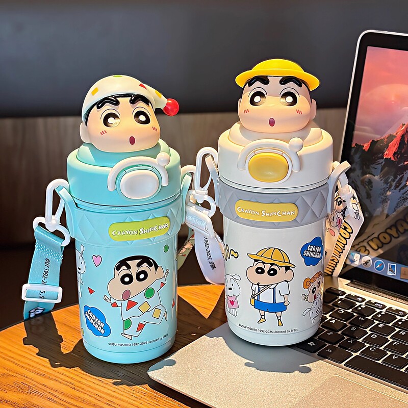 蜡笔小新儿童吸管保温杯 316不锈钢学生上学专用水壶2025新款水杯|undefined