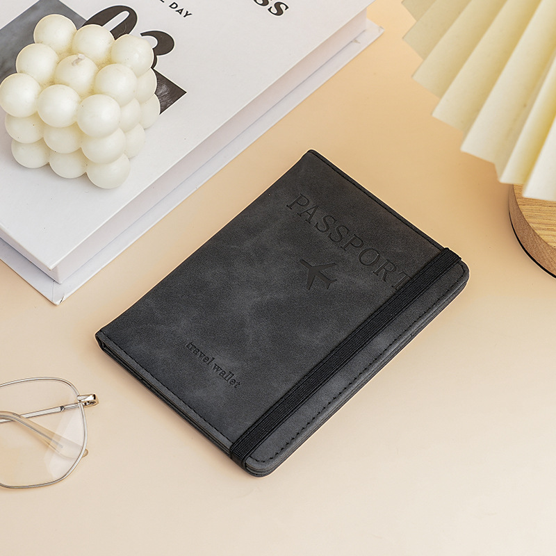 Bolsa de pasaporte de cuero de pu Amazon cross-border rfid multi-tarjeta multifunción passport passport funda de pasaporte