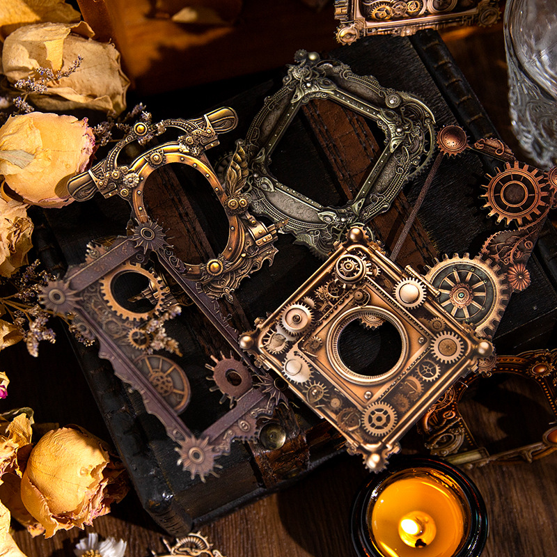 Yanji marco hueco mecánico era serie retro hueco mano cuenta DIY material decoración base 10 unidades 6 modelos