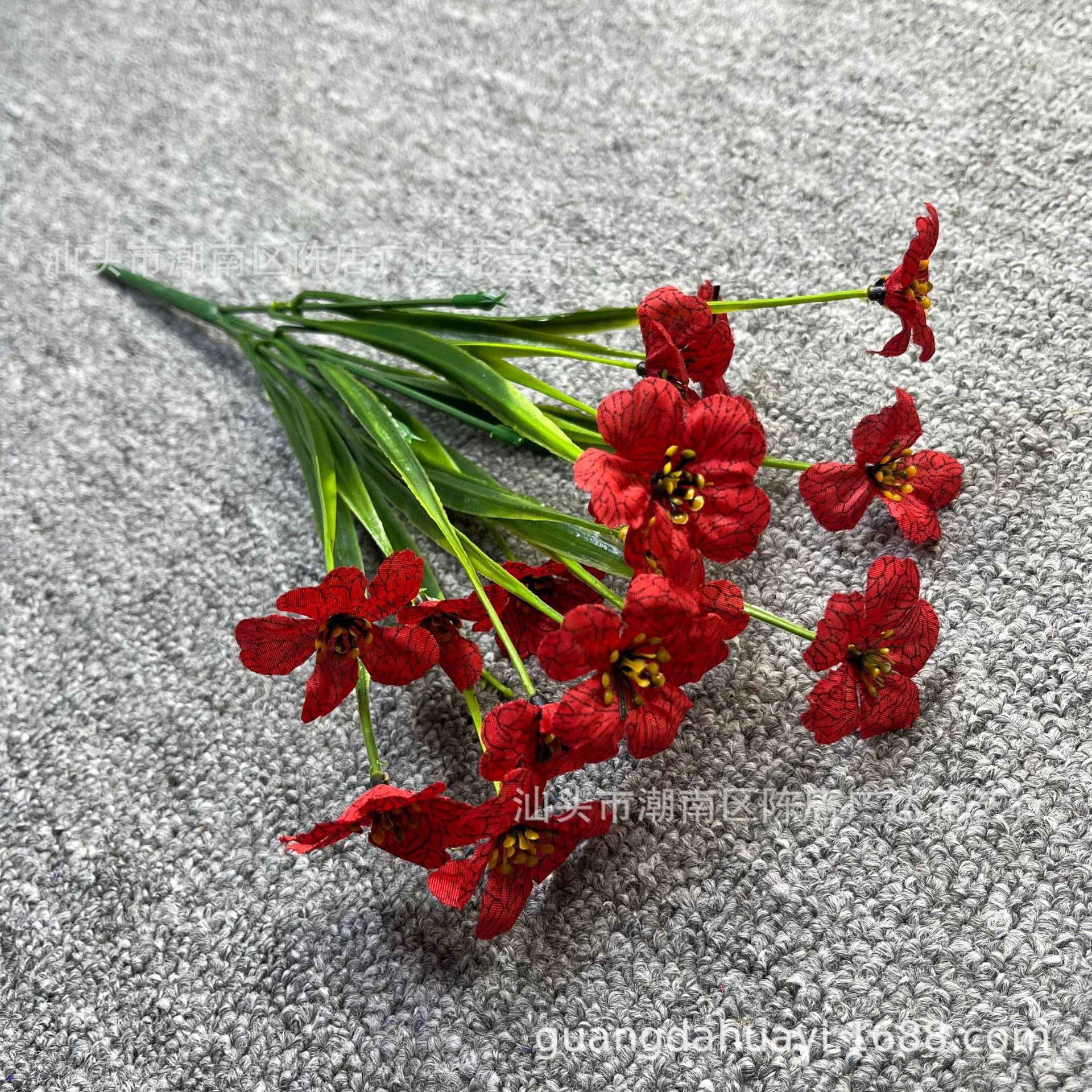 5 cabezas de hierba de primavera serigrafía violeta rojo