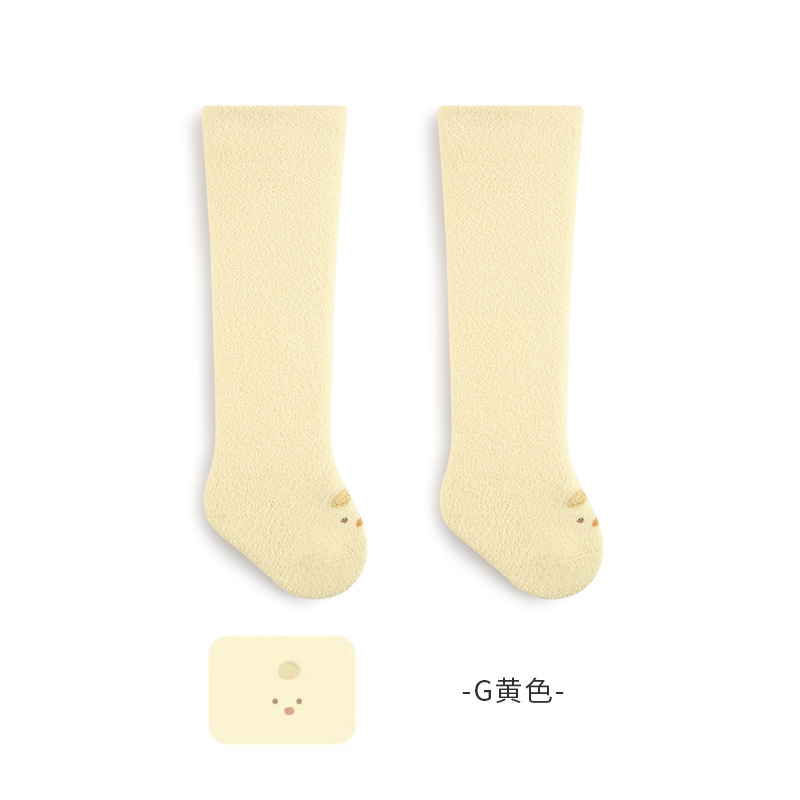 婴儿袜子冬季加厚保暖珊瑚绒男女童可爱无骨松口毛绒高筒宝宝袜子|undefined