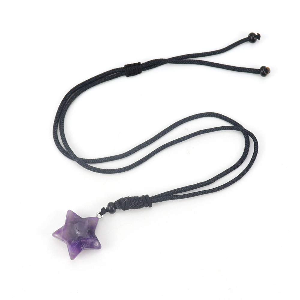 Simple Style Pentagram Crystal Handmade Pendant Necklace 1 Piece