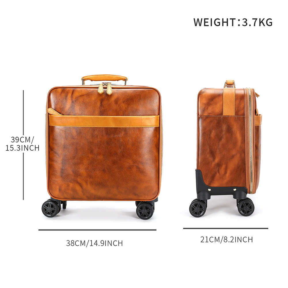 Vali da bò lớp đầu tiên cổ điển 16 inch xách tay bánh xe đa năng — Đen (18inch), Nâu (18inch), Nâu ( 18inch ), đen( 20inch )