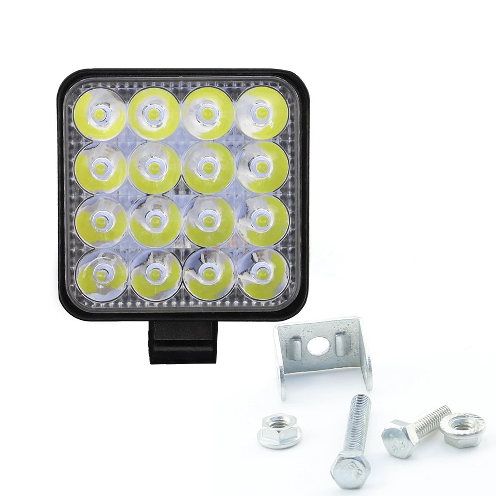 Auto LED lámpara de trabajo mini cuadrada 16 lámpara 48W auxiliar faro faro faro de trabajo image 5