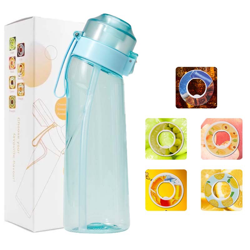 로고가 없는 향수컵 - 5개의 고리가 있는 투명한 파란색