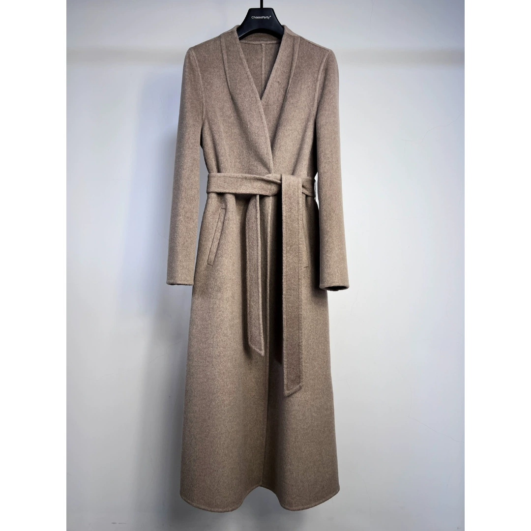 [CP] Дизайнерский счетчик подлинный 50 кашемир 50 высокий шерстяной V-образный халат двусторонний кашемировый пальто женский