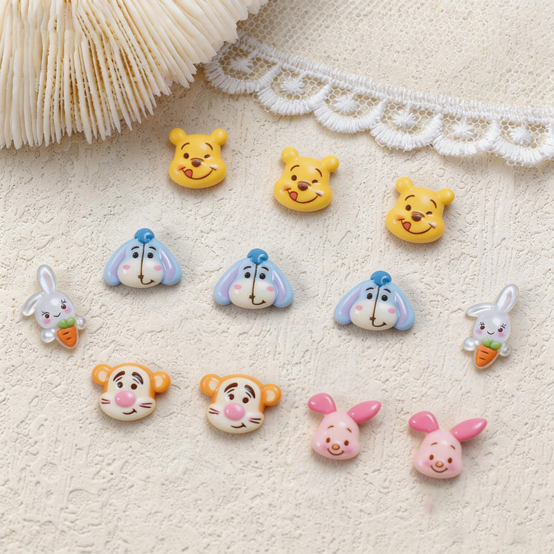 Cartoon Nail Art Accessories Winnie the Pooh Tigger Piggy Piggy Wear Nail DIY Accessories Resin Nail Accessories