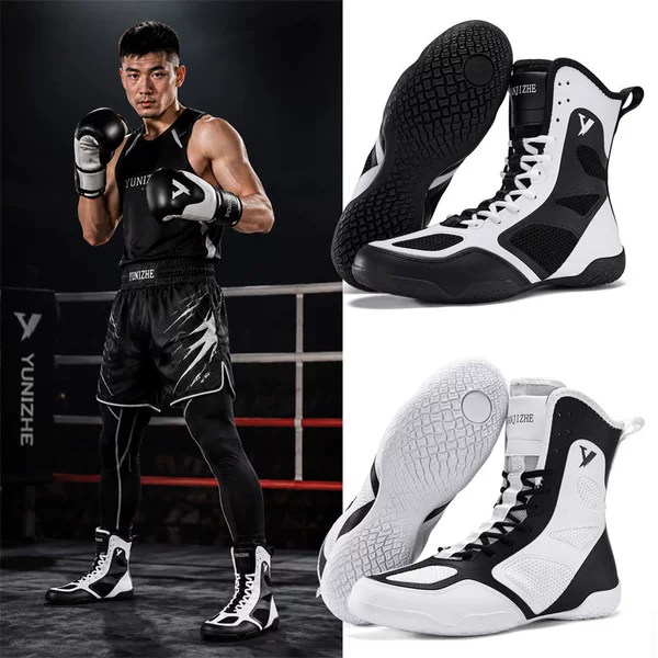New Style Boxing Shoes for Men, Martial Arts Shoes, Fighting Wrestling Shoes, Short Wrestling Boots, Long Boots, Fighting Boxing Boots with Durable Rubber Soles