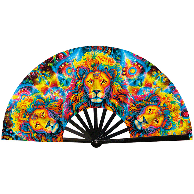 Abanico Plegable de Kung Fu de Plástico, Colorido, para Conciertos y Fiestas