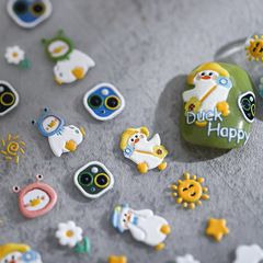 Iron Core New Technology Japanese 5D Nail Sticker Thin and Tough Adhesive Nail Sticker Accessory Spring Outing Duck TS1668