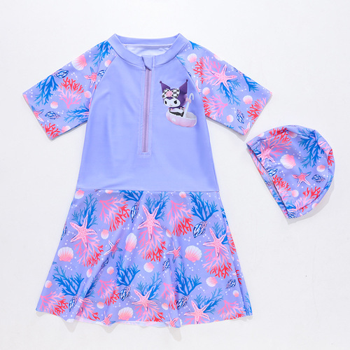Coolmii Girls' Skirt Style Swimwear Little Girl Training Professional One-Piece Swimsuit Baby Girl Quick-Drying Sunscreen Swim Skirt Fashion 