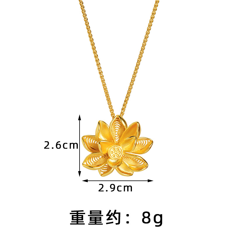 Vietnam Sha Jin China Liang Huachao Baolian colgante de flores de loto multifuncional retro no se desvanece el temperamento de la mujer suministro de accesorios