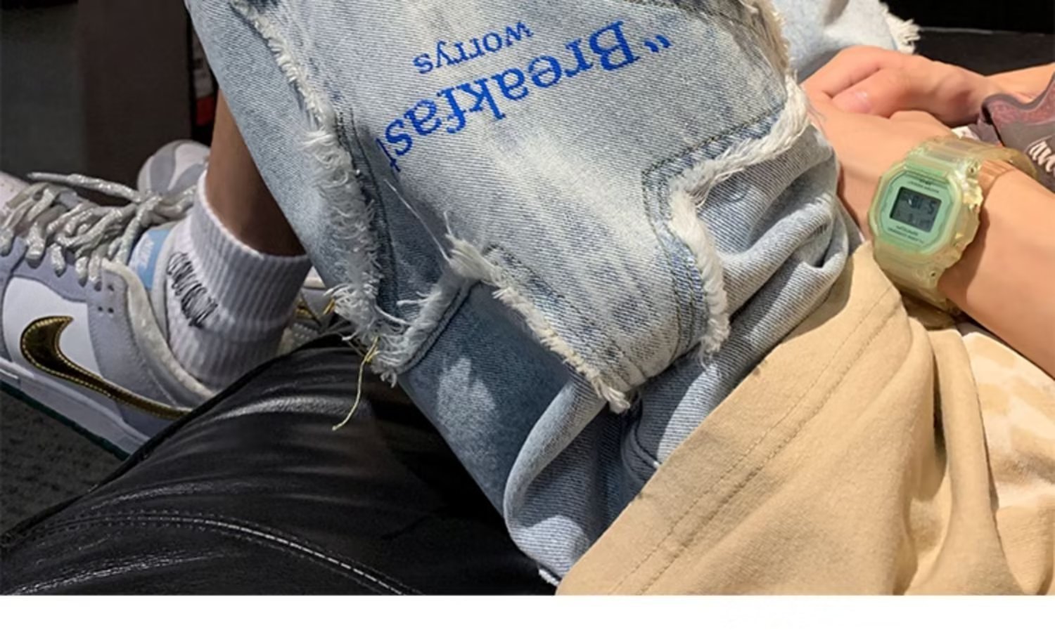 Loose Straight Straight Feet Trendy Harajuku Trendy Men's Summer Jeans Youth Popular Five-point Pants Literary Zipper New_viptrois.com