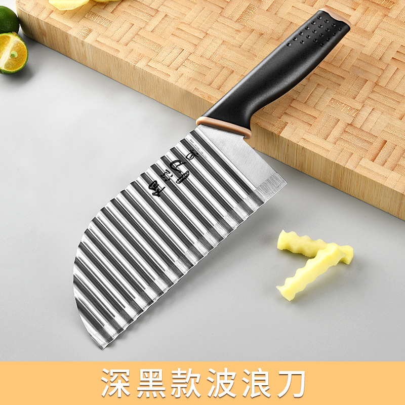Cuchillo de cocina de dientes de lobo de acero inoxidable ondulado multifuncional espesar cuchillo cuchillo creativo de cocina patata nueva