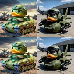 跨境新款Veteran Tribute Duck军官鸭子坦克飞机鸭摆件树脂工艺品