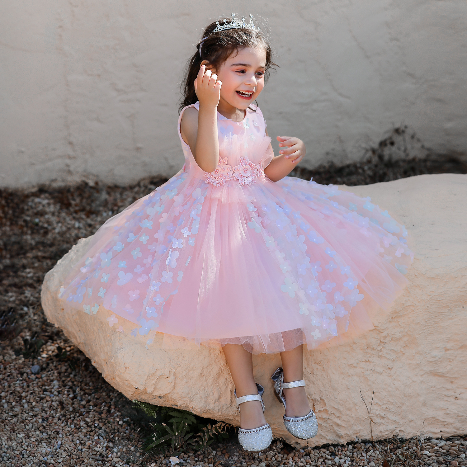 Vestido de princesa para niñas vestido de primavera y verano vestido de novia para niños niña de las flores anfitrión cumpleaños piano vestido de rendimiento años