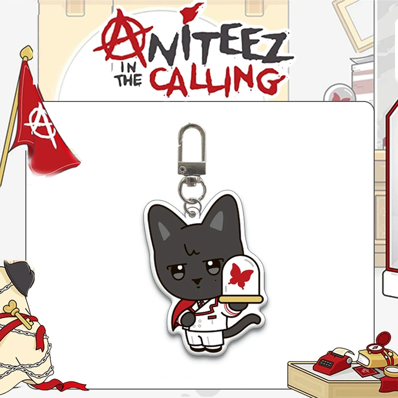 Акриловый брелок (ATEEZ) IN THE CALLING — двусторонняя печать, одиночная застёжка, 5,5 см