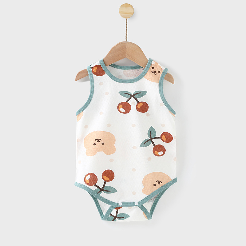 Baby Summer Pure Cotton Sleeveless Triangle Bag Fart Clothing Newborn Thin Breathable Baby Romper Jumpsuit Baby Summer Pure Cotton Sleeveless Triangle Bag Fart Clothing Newborn Thin Breathable Baby Romper Jumpsuit