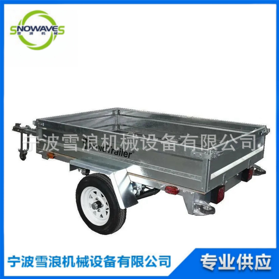 跨境特价6*4汽车后挂式镀锌可折叠拖车平板运输 农场实用方型拖车