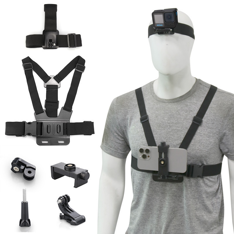 Gopro Sports Camera Accessories, Cycling Shooting, Mobile Phone Accessories, Sports Shooting Chest Strap and Headband Combination Set